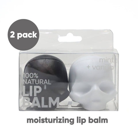 Lip Balm - 2 Pack Skull (Mint + Vanilla)