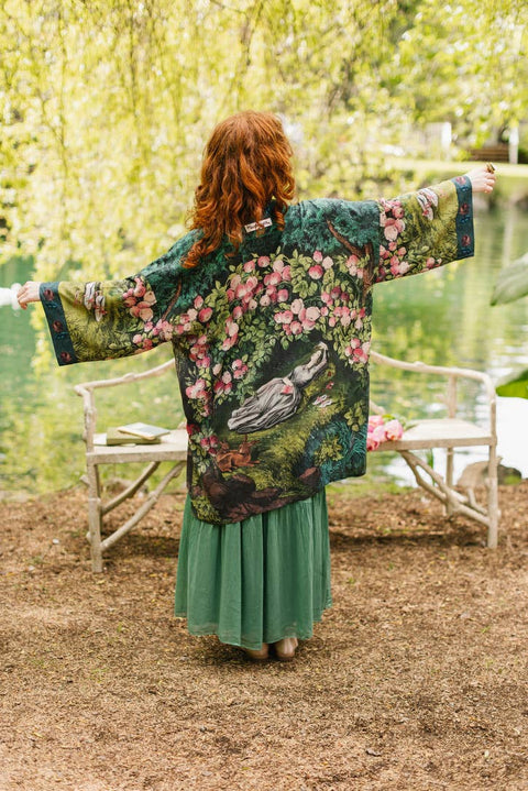 Matinée Duster Kimono - The Daydreamer w/ Roses & Rabbits