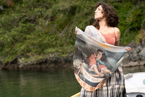 Scarf (Bamboo) - Hold Fast Boat, Sun, Moon & Rainbow