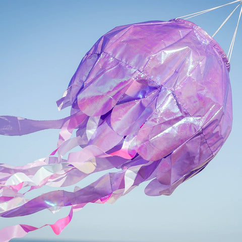 Windsock - 40-inch Purple Iridescent Jellyfish 3D