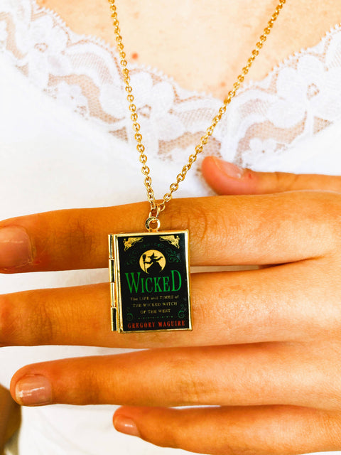 Necklace - Book Locket Wicked: Brass