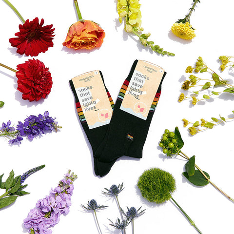 Socks that Save LGBTQ Lives - Rainbow Stripe