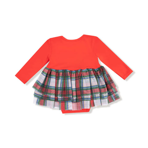 Tutu Onesie - Holiday Plaid