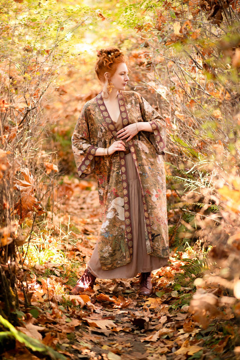 Bamboo Kimono Duster - Dreamweaver With Zodiac Signs