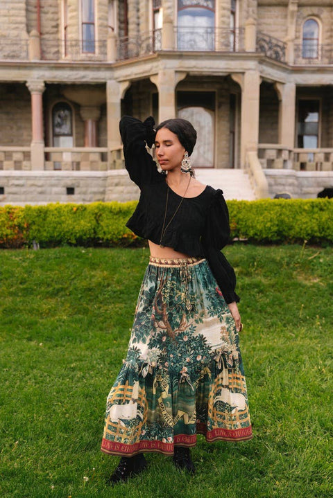 Atelier Skirt - Wildheart with Pockets Tassels & Unicorn