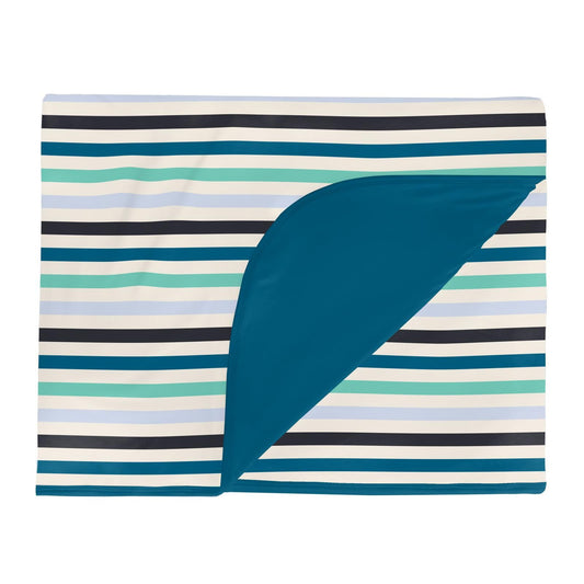 Throw Blanket (Double Layer) - Little Boy Blue Stripe