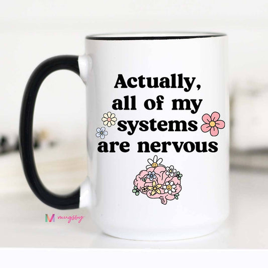 Mug (Ceramic) - All of My Systems are Nervous (15oz)