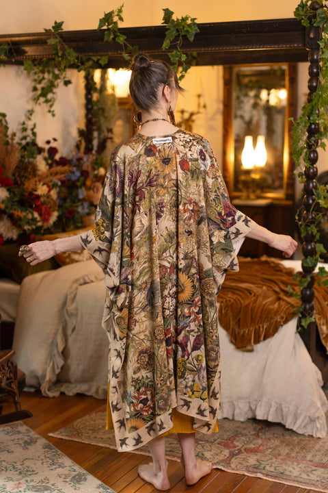 Duster Kimono - Golden Hour Goddess with Floral Print