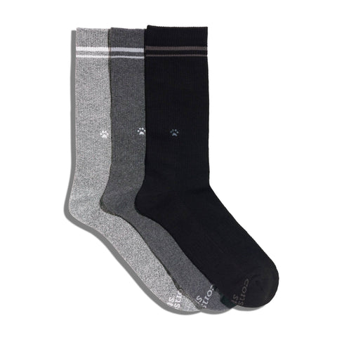 Comfort Crew Socks that Save Dogs - Black/Grey (3pk)