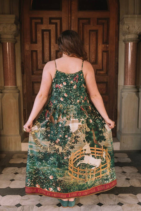 Bohéme Long Maxi Slip Dress - Wildheart with Unicorn & Castle