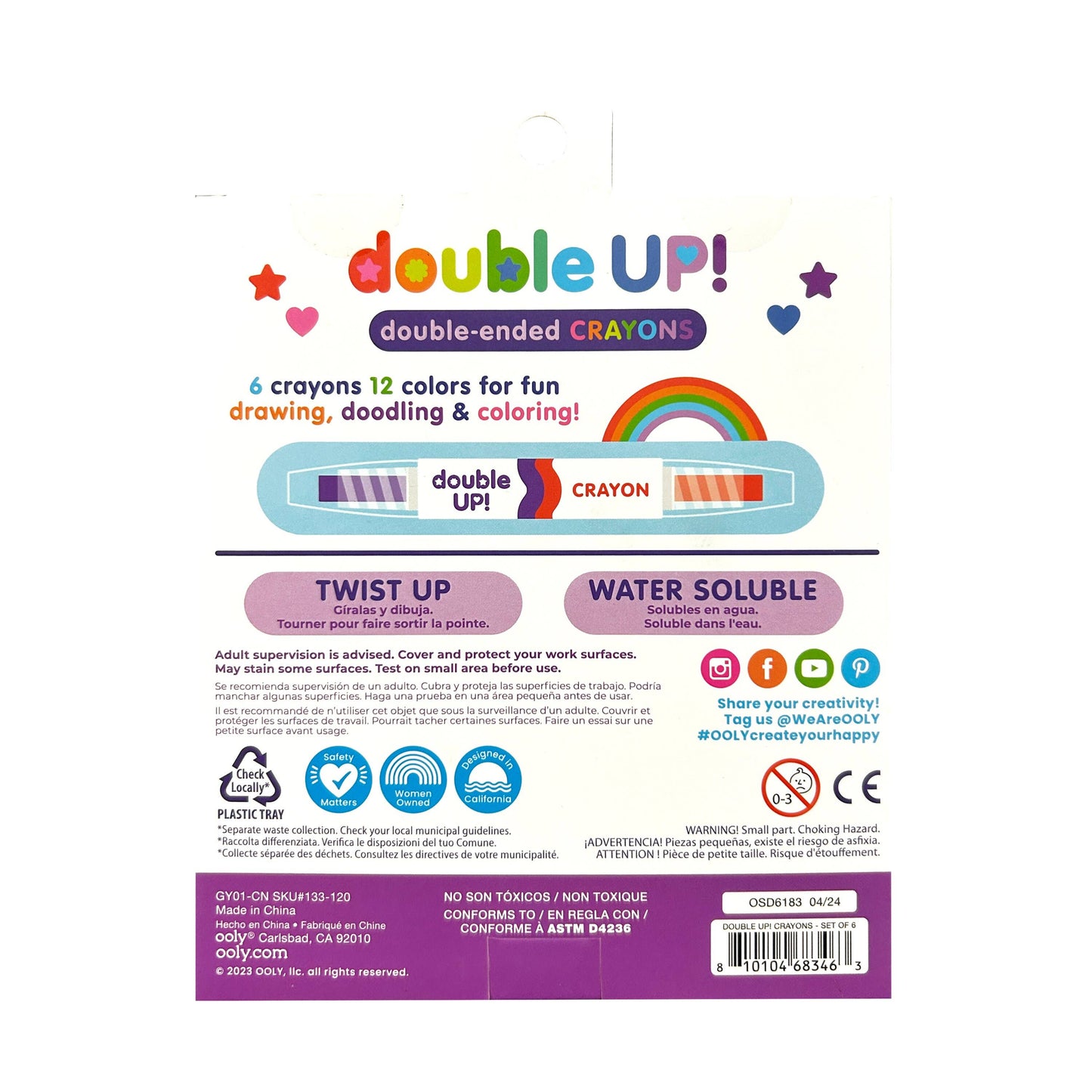 Crayons - Double Up! Double-Ended (Set of 6)