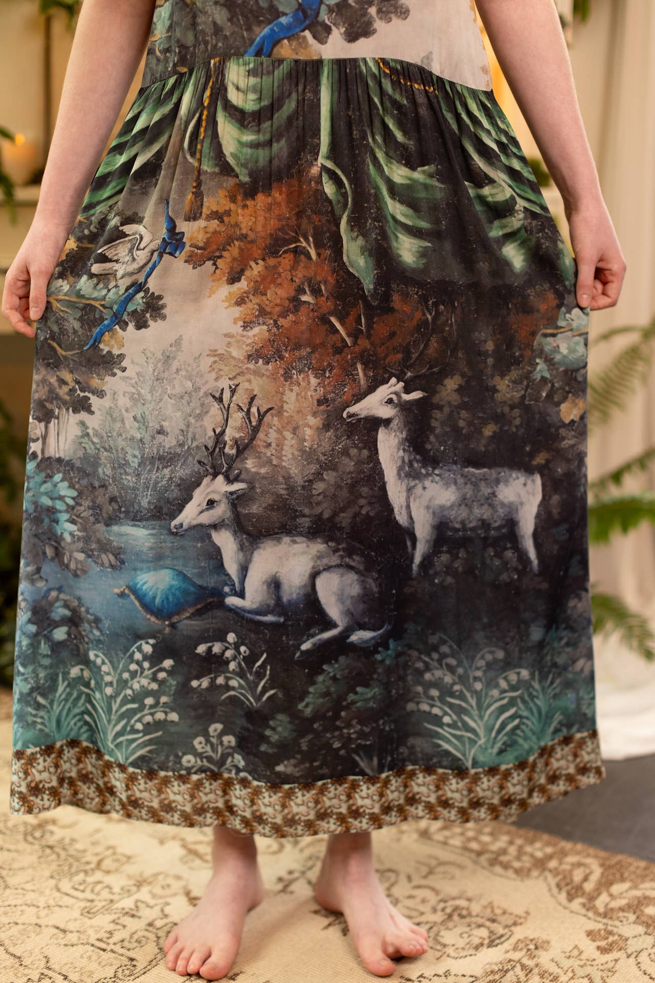 Bohéme Bamboo Slip Dress - Theatre of Dreams with Deer