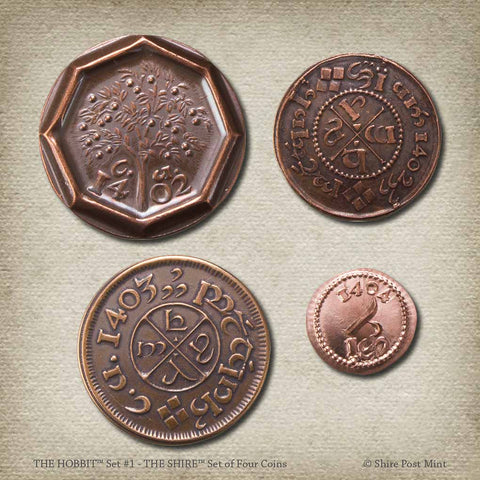The Shire Set of Four Coins - The Hobbit Set #1