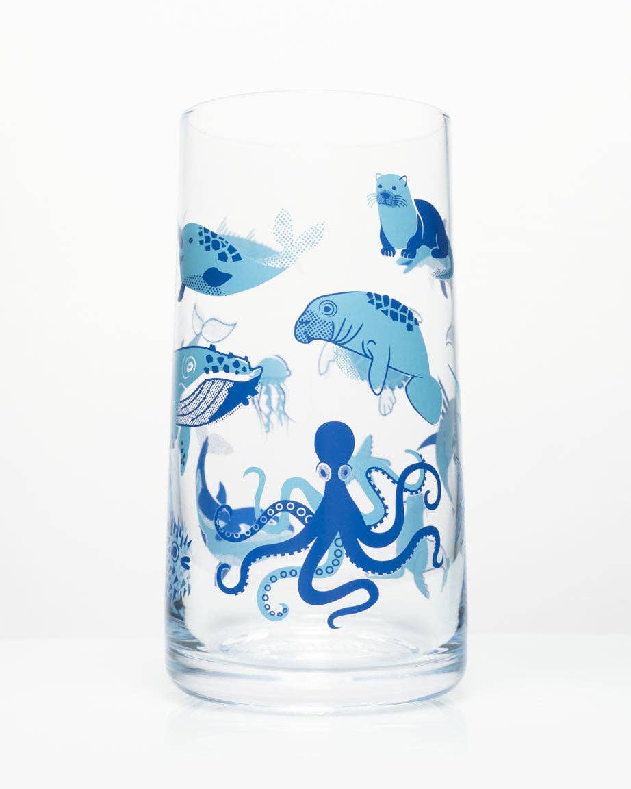 Drinking Glass - Retro Marine Life