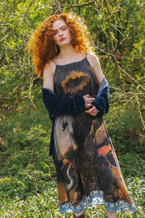bohemian peacock dress Peacock Primrose Bohemian Dress in Ocean & Indigo
