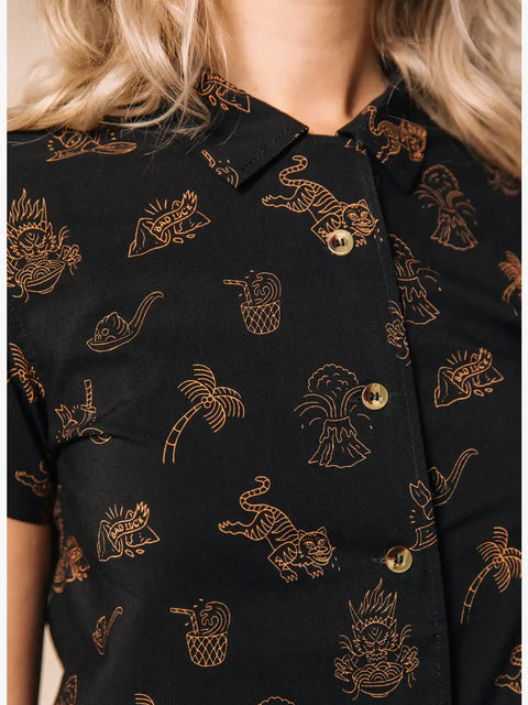 Casual Button Down Shirt - Spicy Noods (Women's)