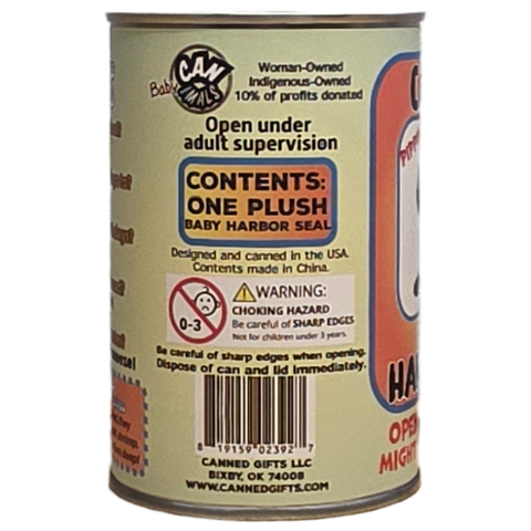 Stuffed Animal - Canned Baby Harbor Seal (Standard Lid)