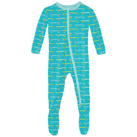 Footie (2 Way Zipper) - Confetti Skateboard