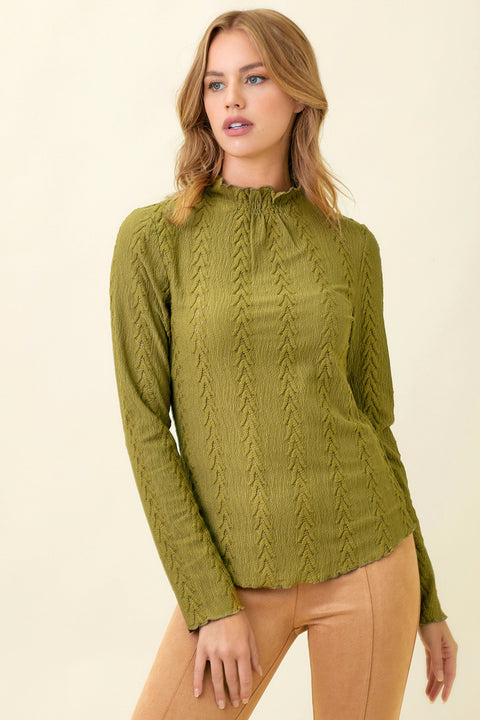 Top - Lettuce Edge Textured Avocado