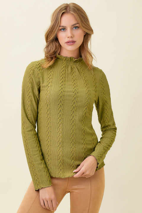 Top - Lettuce Edge Textured Avocado