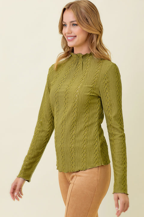 Top - Lettuce Edge Textured Avocado