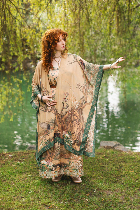 Starduster Kimono - Fable Bohemian Goddess with Deer and Moon