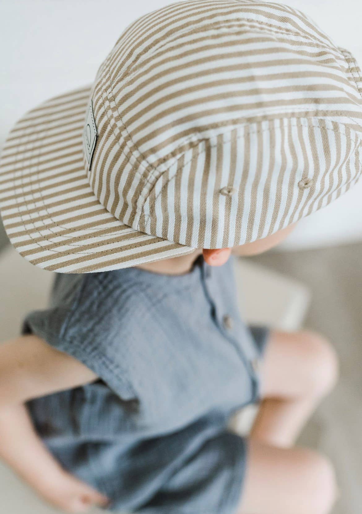 Hat (Kids) - Cotton Five-Panel cap (Linen Stripe)