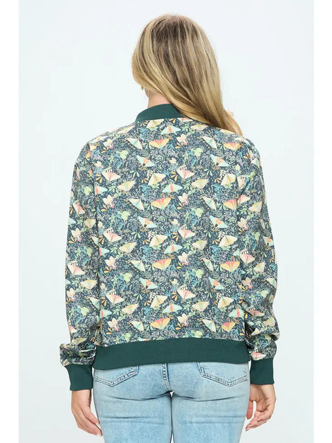 Bomber Jacket - Moth Floral