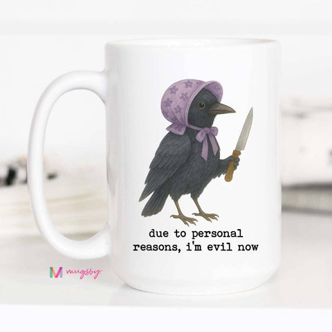 Mug (Ceramic) - Funny Evil Crow (15oz)