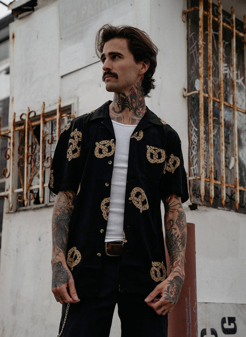 Casual Button Down Shirt (Unisex) - Don't Get It Twisted Pretzel