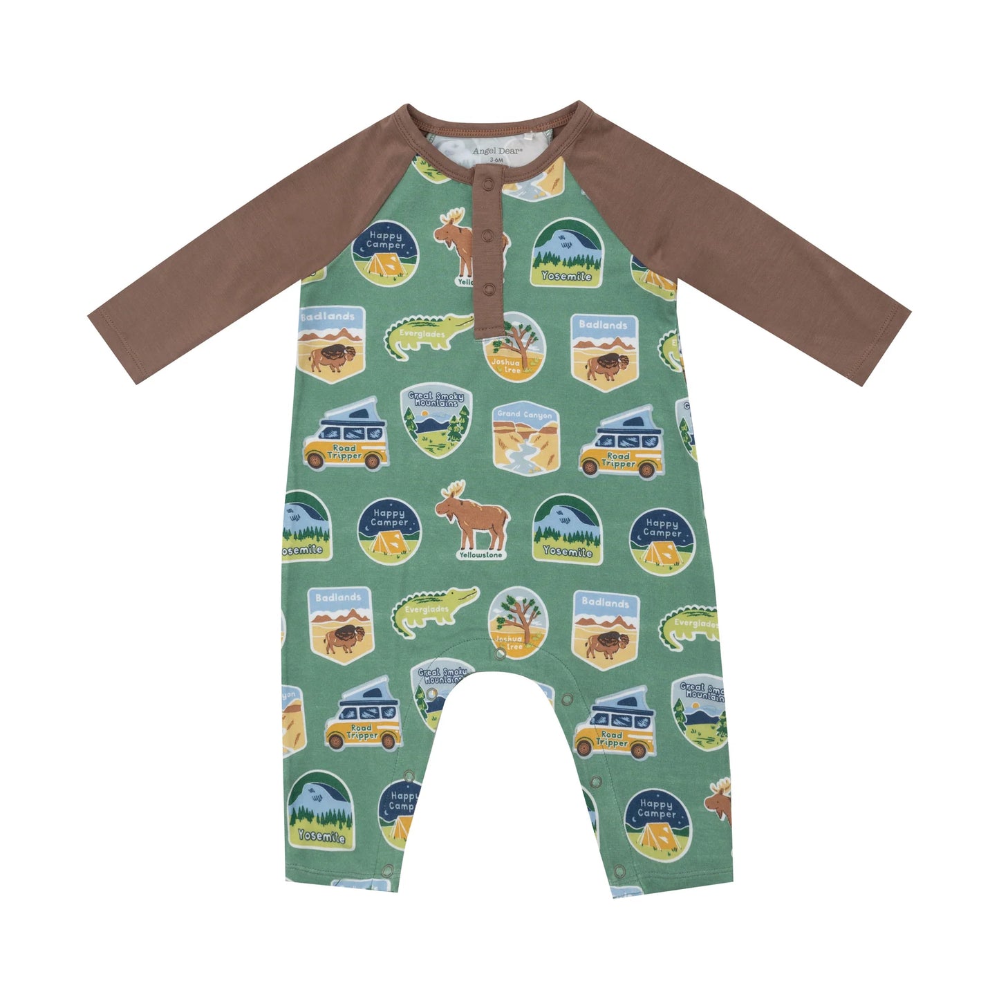 Raglan Romper (Long Sleeve) - National Park Stickers