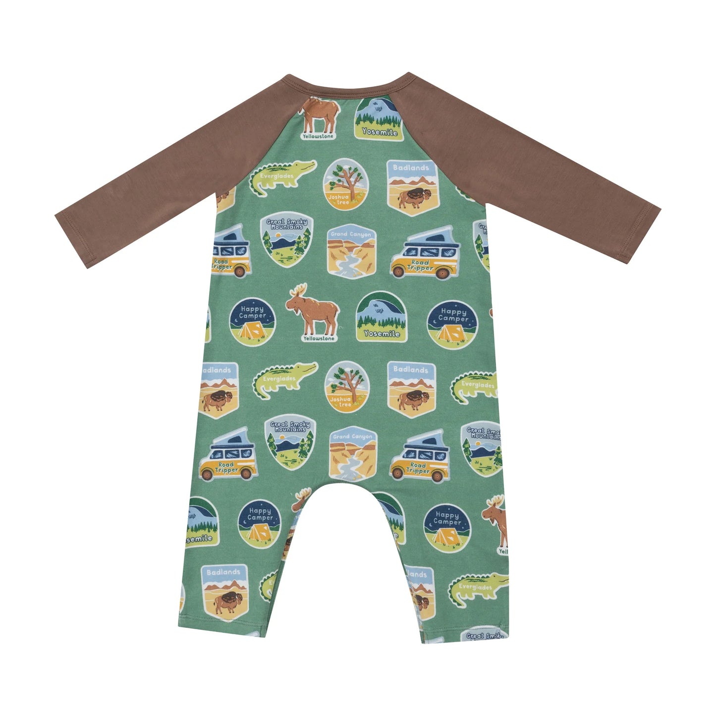 Raglan Romper (Long Sleeve) - National Park Stickers