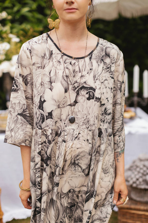 Artist Dress with Pockets - Honey & The Moon Florals & Bees