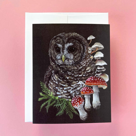 Greeting Card - Owl + Mushroom