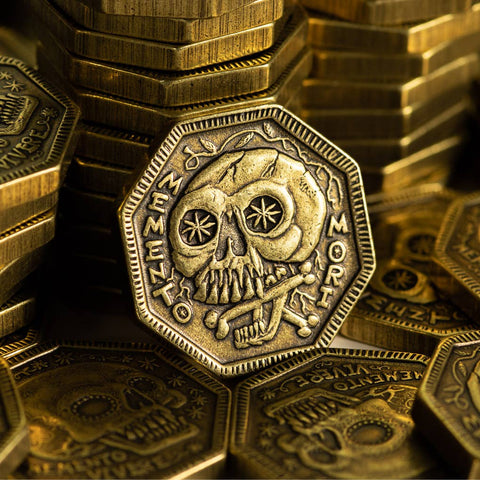 Coin - Memento Mori / Memento Vivere Reminder (Solid Brass)