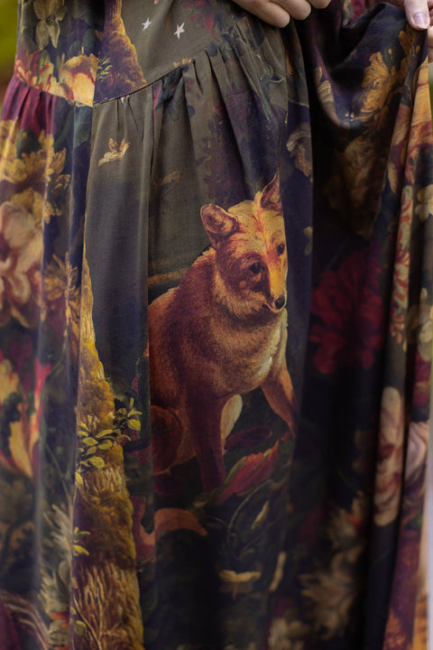 Long Maxi Slip Dress - The Messenger w/ Joan of Arc & Florals