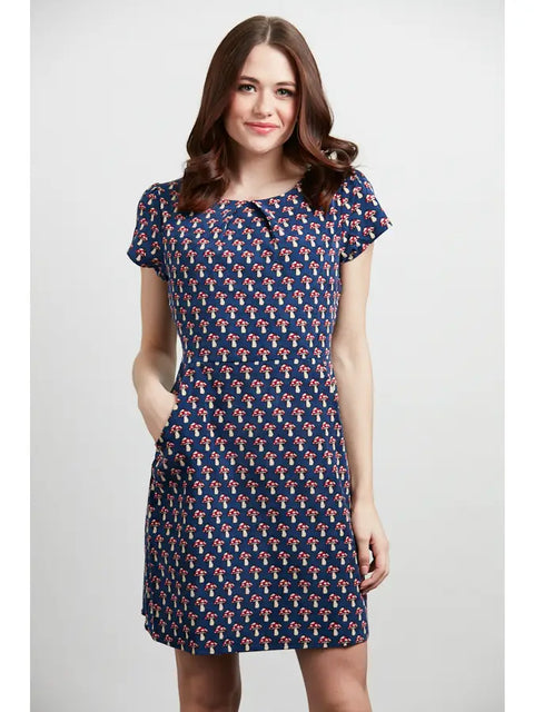 Dress - Blue Mushroom Corduroy With Pockets