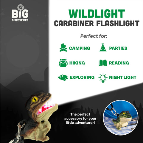 Flashlight - Green T-Rex Carabiner