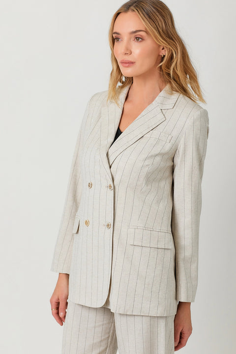 Blazer - Double Breasted Tailored Sand