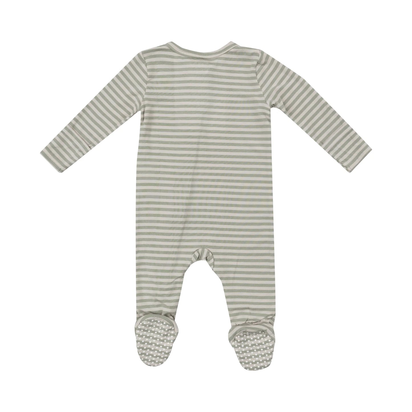 Footie (2 Way Zipper) - Desert Sage Stripe