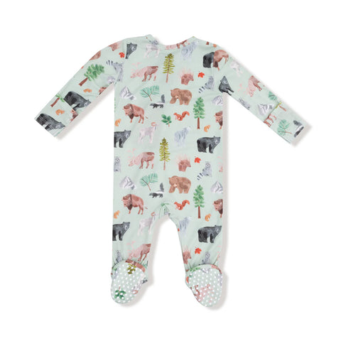 Footie (2 Way Zipper) - American Woodland Animals