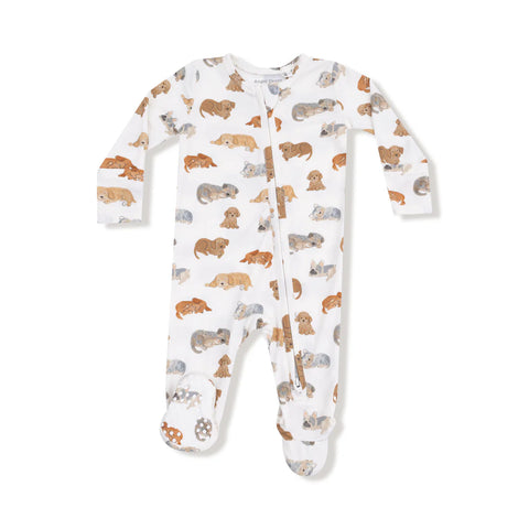 Footie (2 Way Zipper) - Napping Puppies