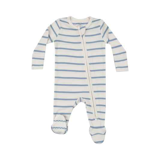 Footie (2 Way Zipper) - Glacier Lake Stripe