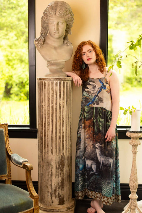 Bohéme Bamboo Slip Dress - Theatre of Dreams with Deer
