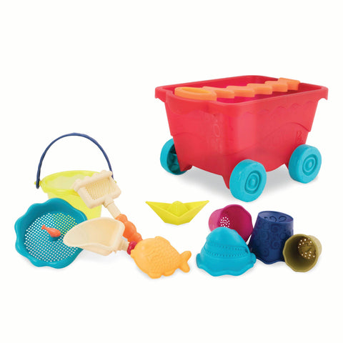 Sand Toys - Travel Beach Wagon Playset by Battat