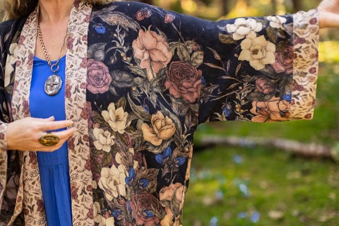 Lionheart Opera Duster - Narnia Inspired Print & Botanicals
