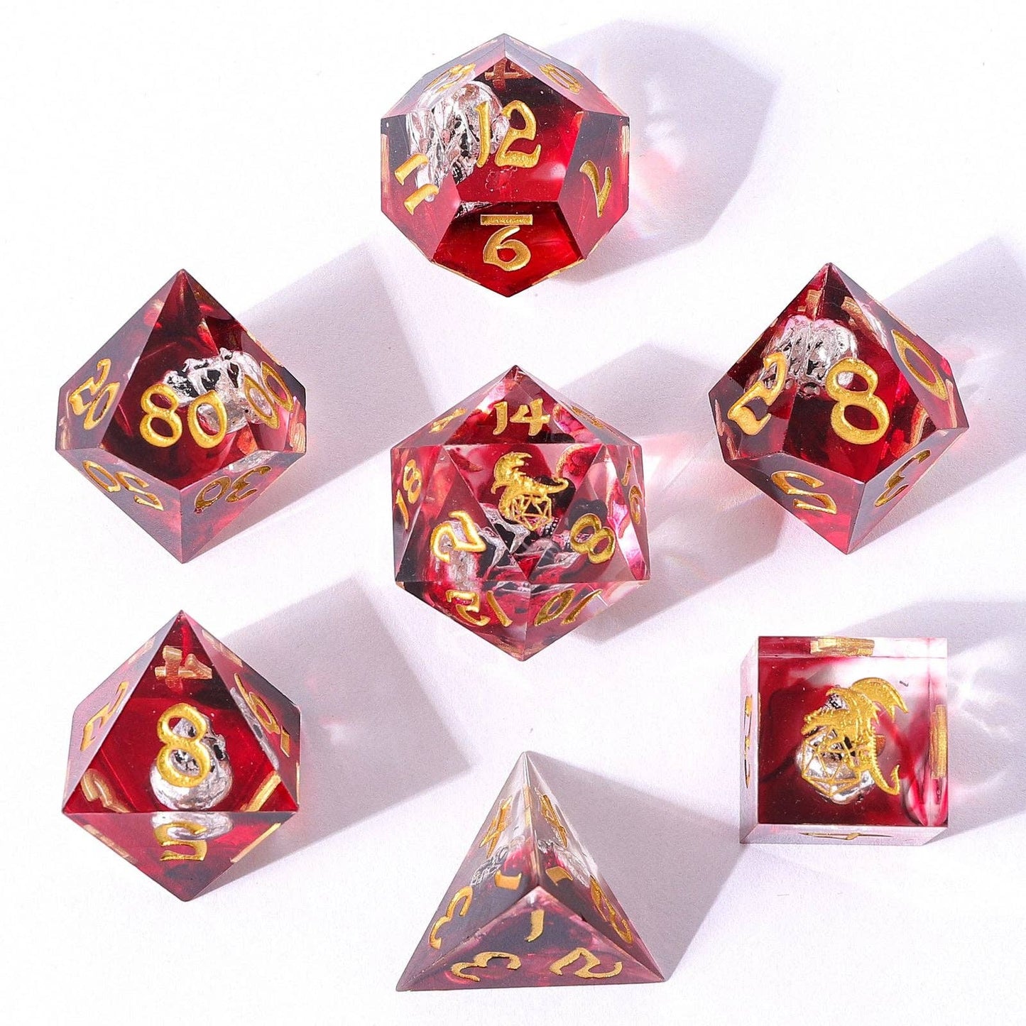 Captured Magic Hand Sanded Sharp Edge Resin - Skulls & Blood (Red + Clear)