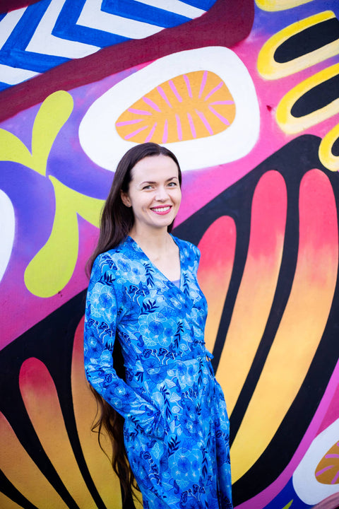 Women's Wrap Dress - Mushroom Forest