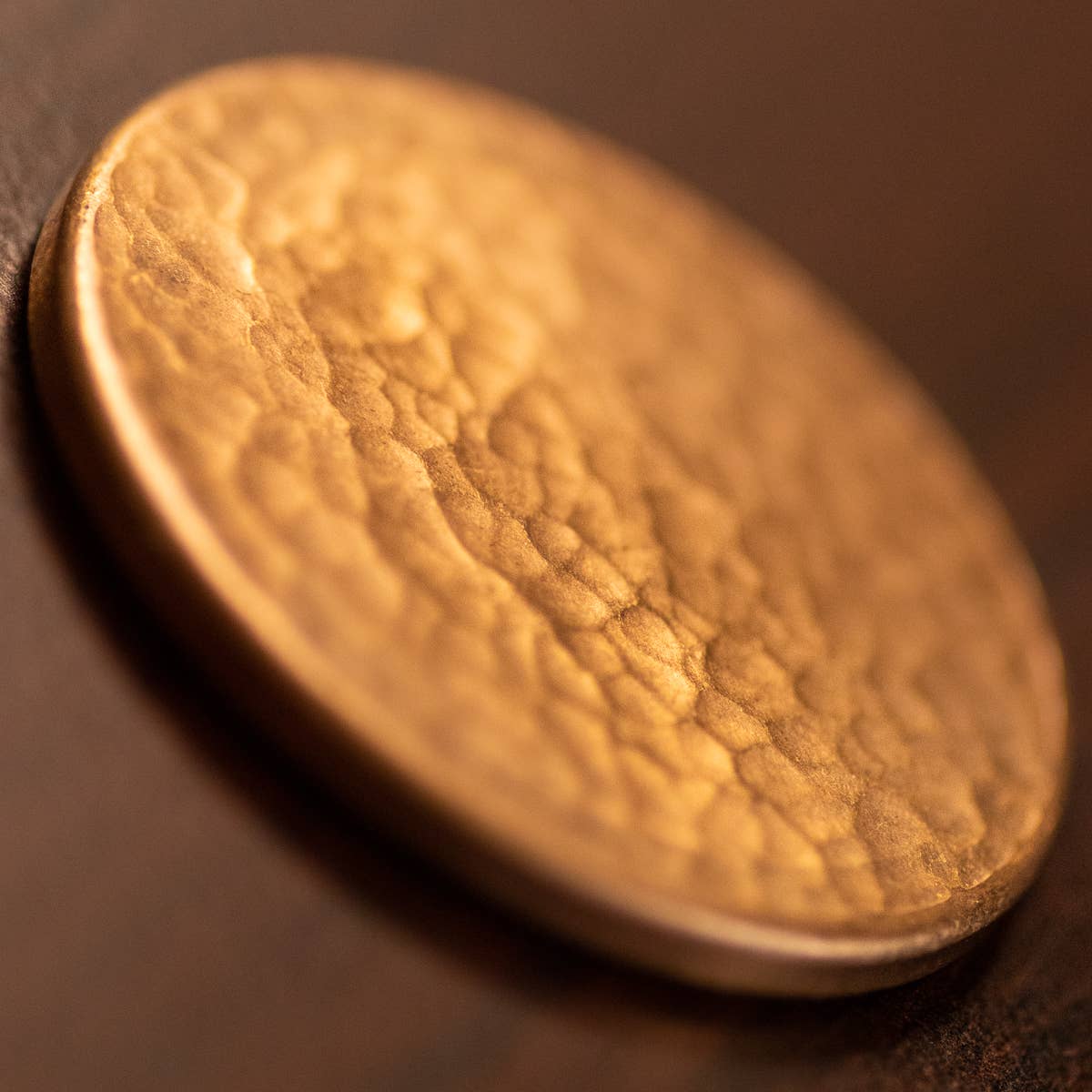 Deluxe Worry Coin - Geometric and Hammered Copper Coin