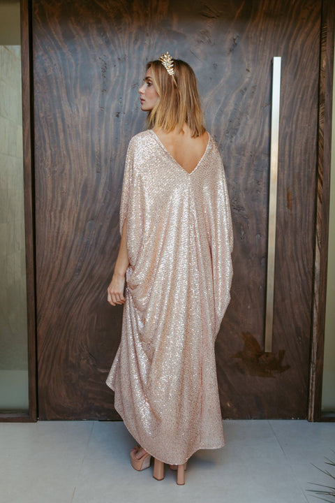 Caftan - Rose Gold Sequin Dress